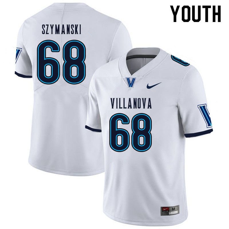 Youth #68 PJ Szymanski Villanova Wildcats College Football Jerseys Sale-White - Click Image to Close